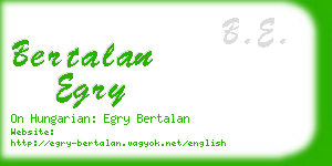 bertalan egry business card